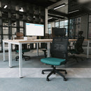 Ventra Mesh Back Task Operator Office Chair Height Adjustable Arms & Headrest - Black - NWOF