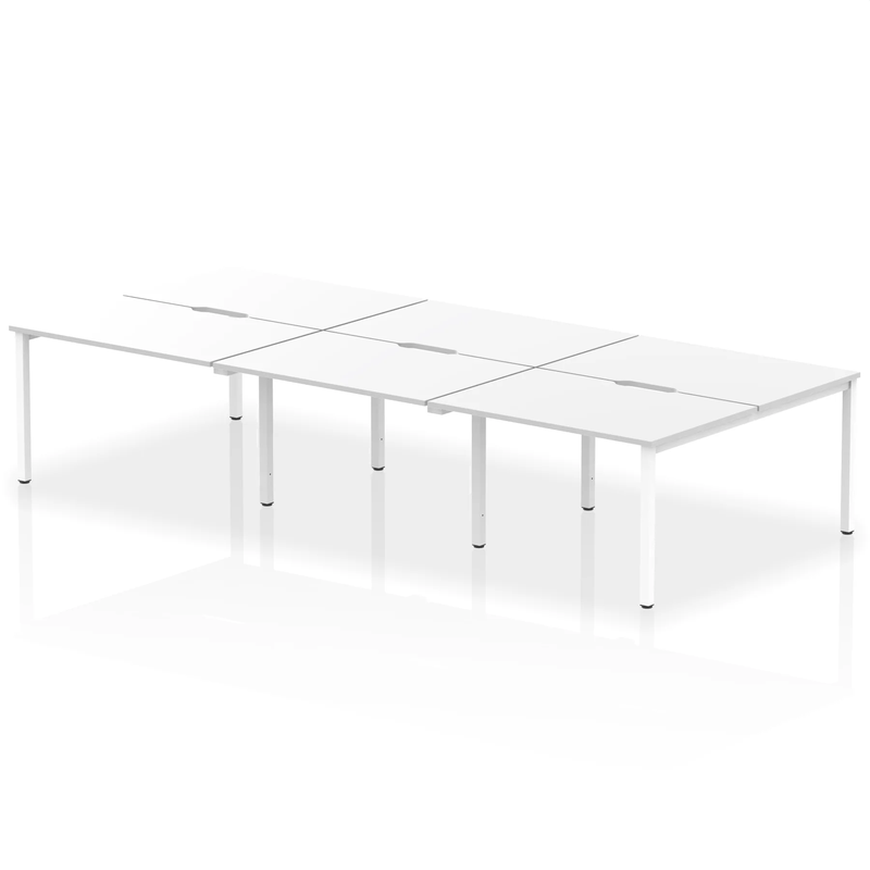 Evolve Plus B2B 6 Person Bench Desk - White