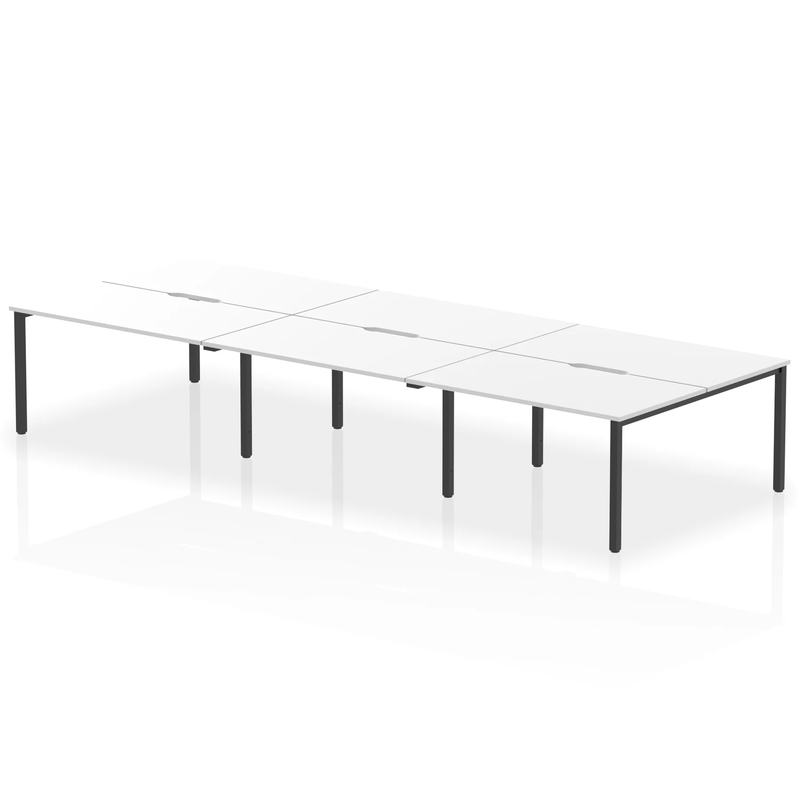 Evolve Plus B2B 6 Person Bench Desk - White