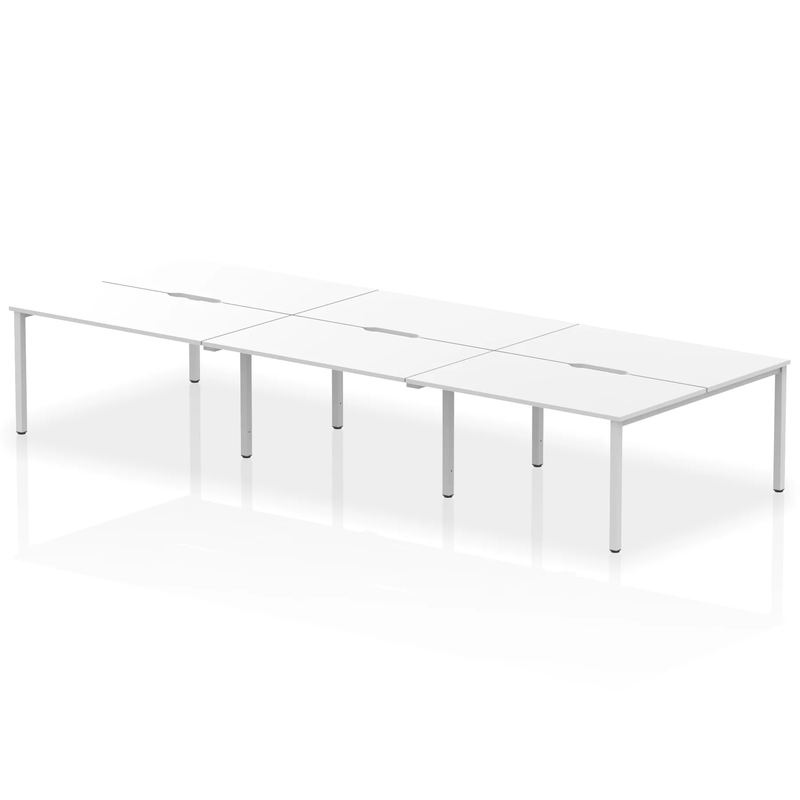 Evolve Plus B2B 6 Person Bench Desk - White