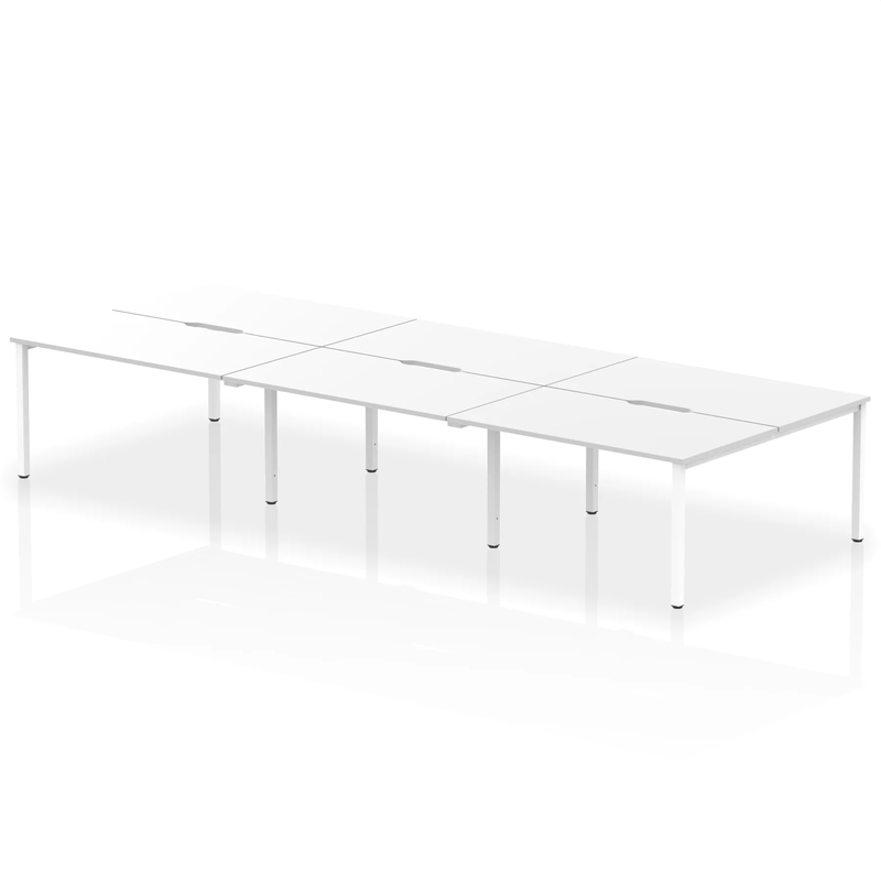 Evolve Plus B2B 6 Person Bench Desk - White