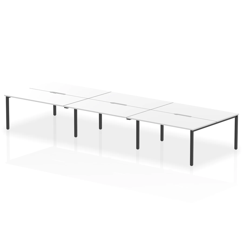 Evolve Plus B2B 6 Person Bench Desk - White