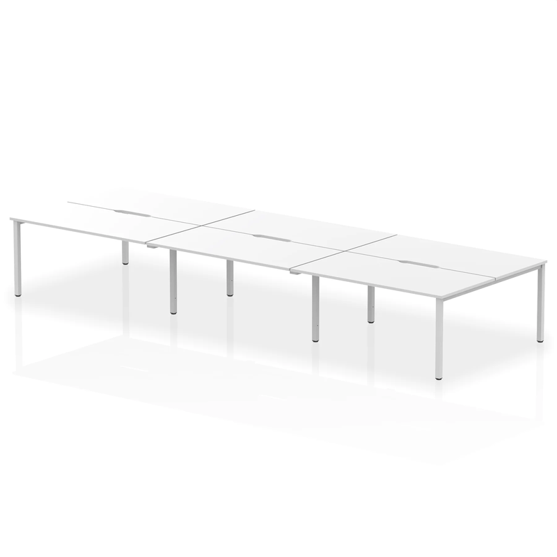 Evolve Plus B2B 6 Person Bench Desk - White