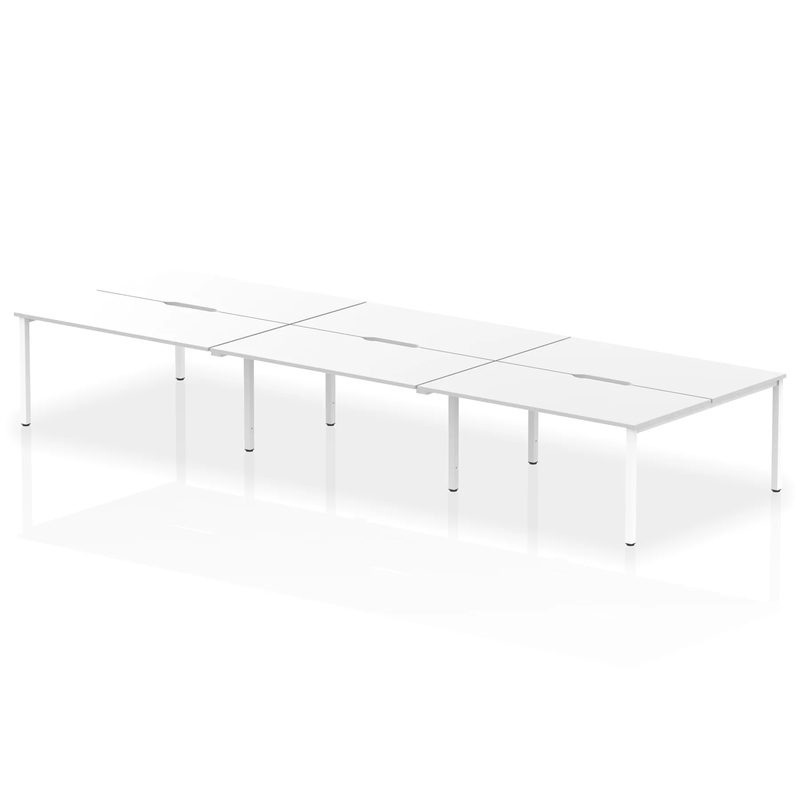 Evolve Plus B2B 6 Person Bench Desk - White