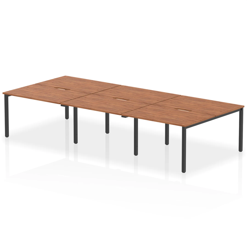 Evolve Plus B2B 6 Person Bench Desk - Walnut