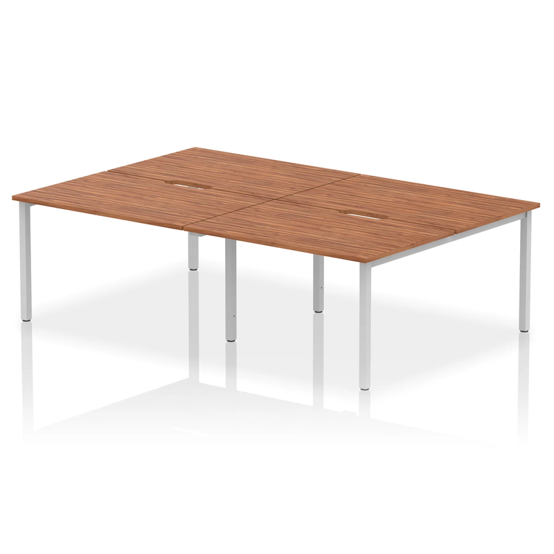 Evolve Plus B2B 4 Person Bench Desk - Walnut