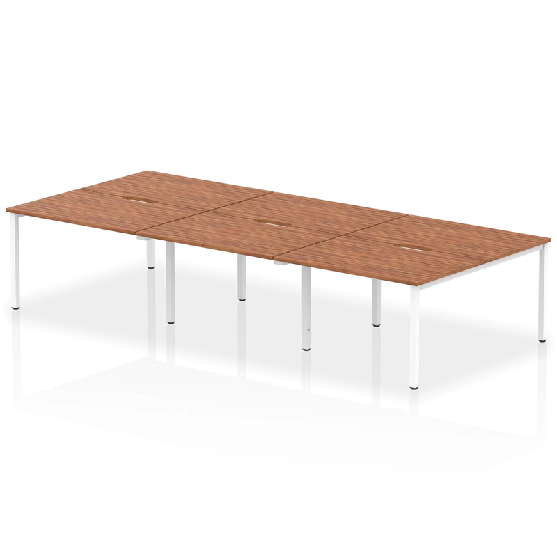 Evolve Plus B2B 6 Person Bench Desk - Walnut