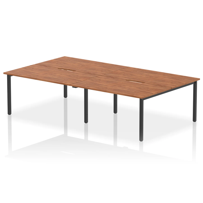 Evolve Plus B2B 4 Person Bench Desk - Walnut