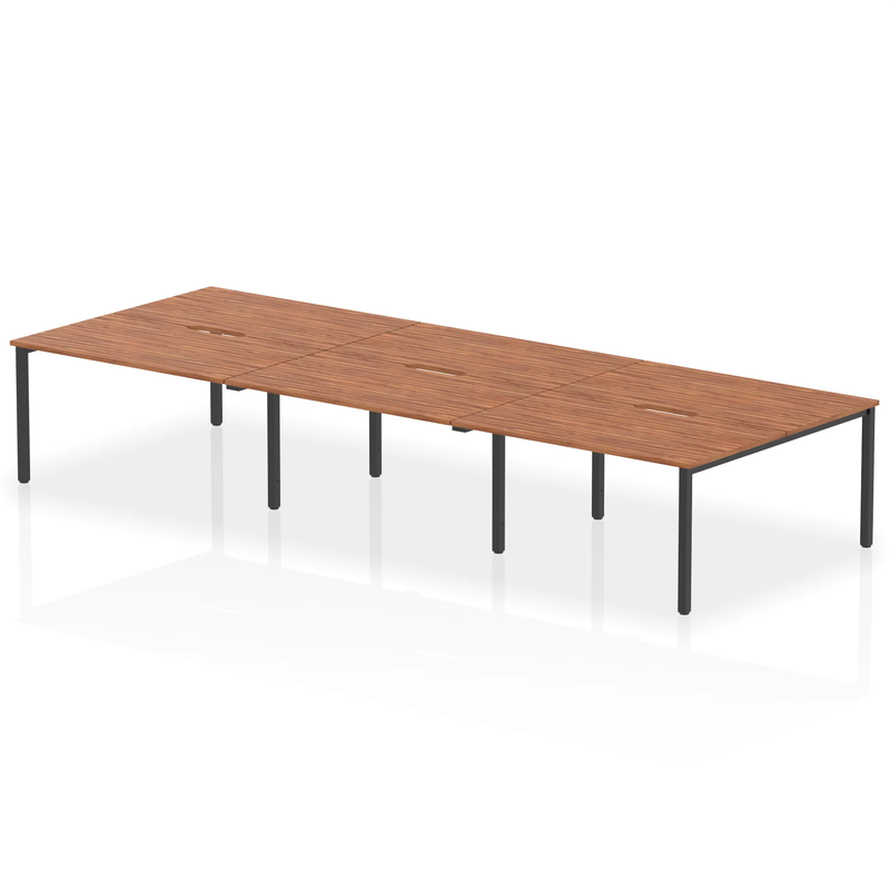 Evolve Plus B2B 6 Person Bench Desk - Walnut