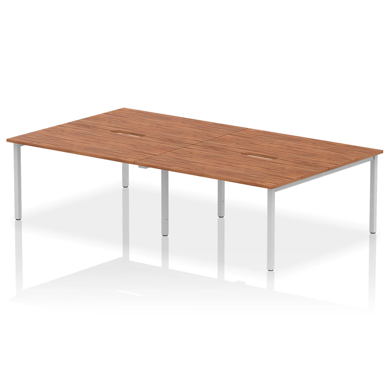 Evolve Plus B2B 4 Person Bench Desk - Walnut