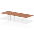 Evolve Plus B2B 6 Person Bench Desk - Walnut - NWOF
