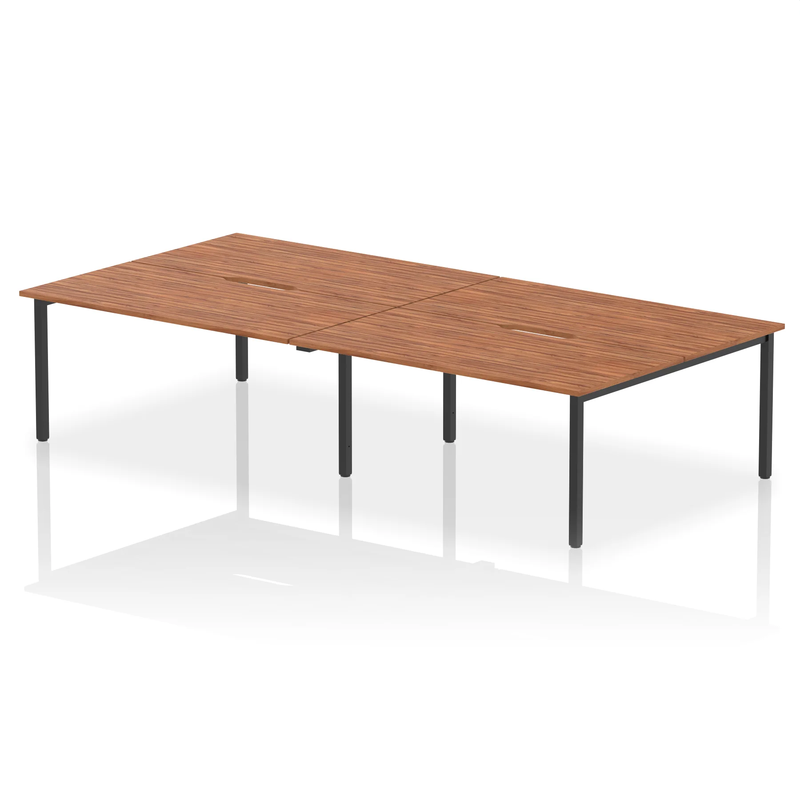 Evolve Plus B2B 4 Person Bench Desk - Walnut