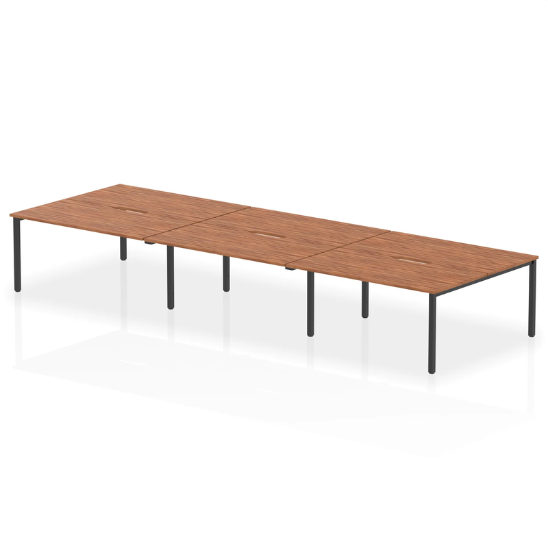 Evolve Plus B2B 6 Person Bench Desk - Walnut