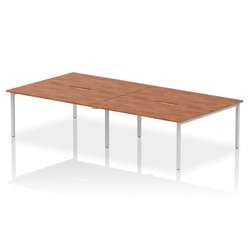 Evolve Plus B2B 4 Person Bench Desk - Walnut