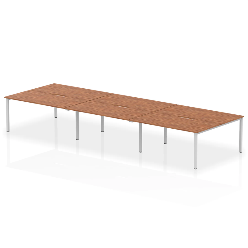 Evolve Plus B2B 6 Person Bench Desk - Walnut