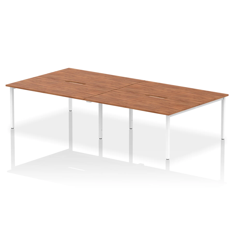 Evolve Plus B2B 4 Person Bench Desk - Walnut