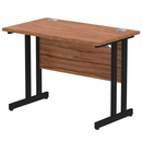 Impulse 600mm Deep Straight Desk With Cantilever Leg - Walnut - NWOF