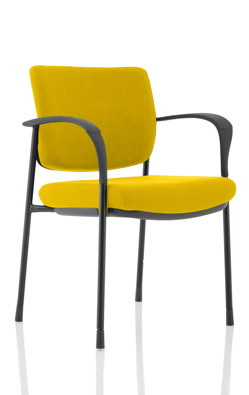Brunswick Deluxe Visitor Chair With Arms & Black Frame - Bespoke Fabric - NWOF