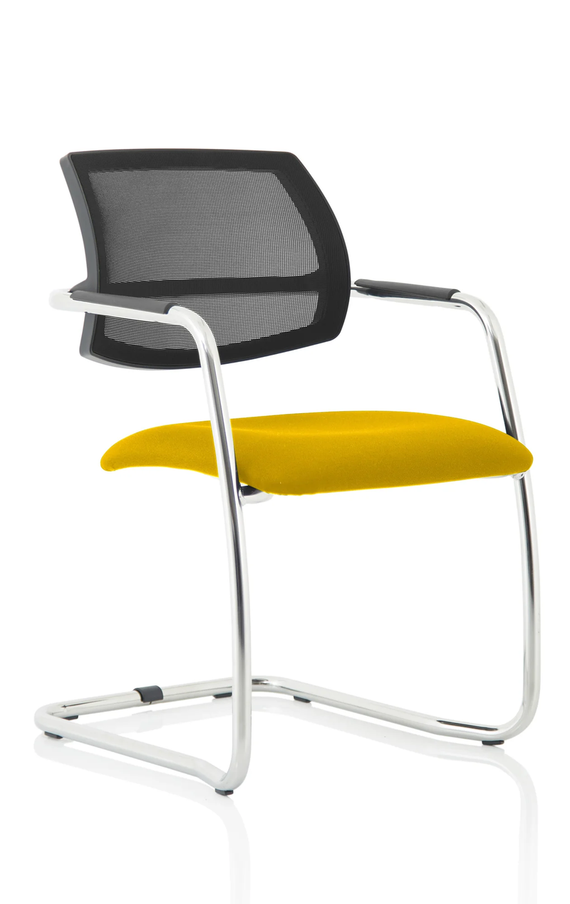Swift Medium Back Cantilever Visitor Chair - Bespoke Fabric - NWOF