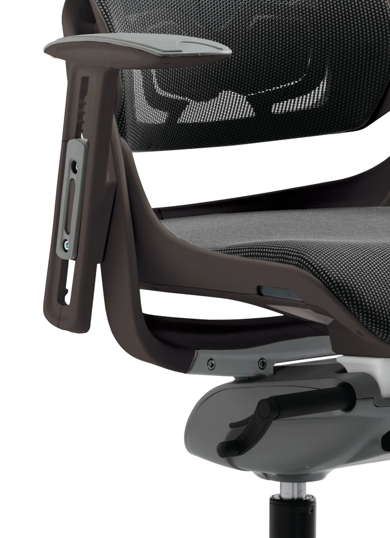 Zure Black Shell Executive Chair Charcoal Mesh With Arms - NWOF