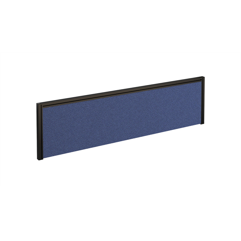 Straight Desktop Fabric Screen - Blue Fabric With Black Aluminium Frame - NWOF