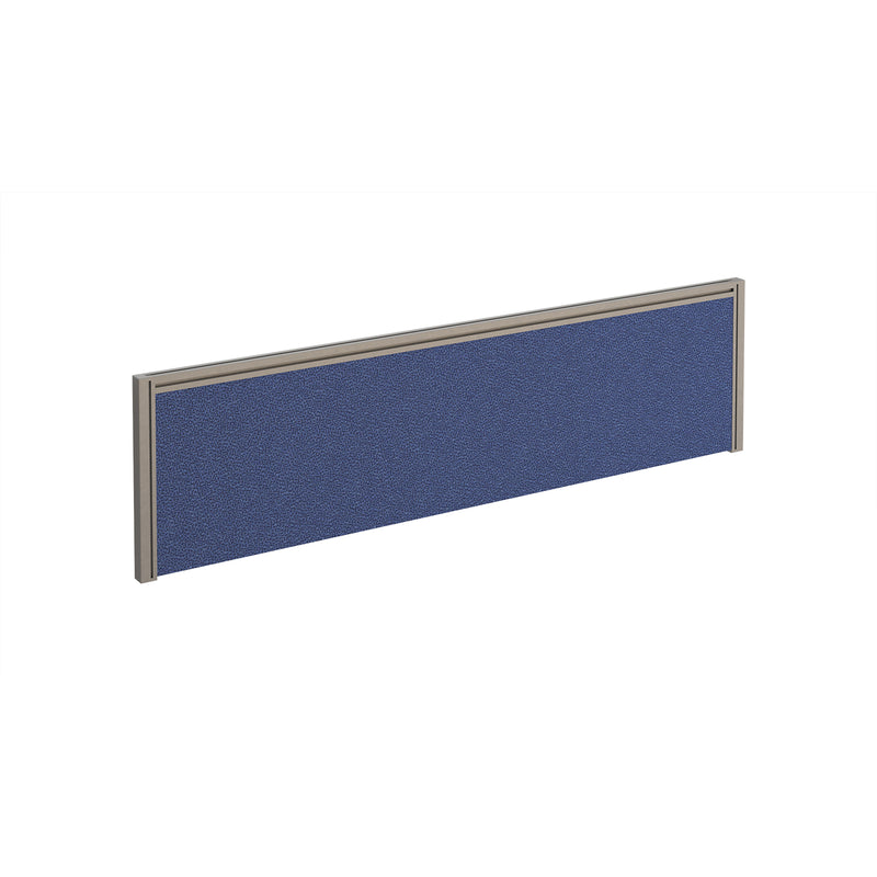 Straight Desktop Fabric Screen - Blue Fabric With Silver Aluminium Frame - NWOF