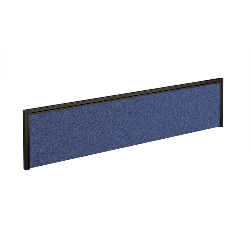 Straight Desktop Fabric Screen - Blue Fabric With Black Aluminium Frame - NWOF