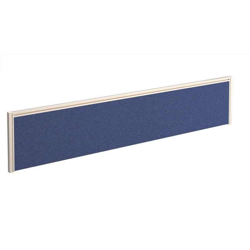 Straight Desktop Fabric Screen - Blue Fabric With White Aluminium Frame - NWOF