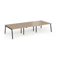 Connex Plus Angled Triple Back To Back Desk - Kendal Oak - NWOF
