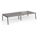 Connex Plus Angled Double Back To Back Desk - Grey Oak - NWOF