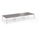 Connex Plus Angled Triple Back To Back Desk - Grey Oak - NWOF