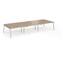 Connex Plus Angled Triple Back To Back Desk - Kendal Oak - NWOF