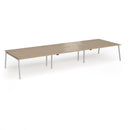Connex Plus Angled Triple Back To Back Desk - Kendal Oak - NWOF