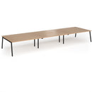 Connex Plus Angled Triple Back To Back Desk - Beech - NWOF
