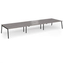 Connex Plus Angled Triple Back To Back Desk - Grey Oak - NWOF
