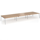 Connex Plus Angled Triple Back To Back Desk - Beech - NWOF