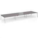 Connex Plus Angled Triple Back To Back Desk - Grey Oak - NWOF