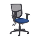 Blue Dams Altino Mesh Back Asynchronous Operator Chair with adjustable armrests and ergonomic design.