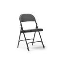 Aster Steel Folding Chair With Grey Upholstered Seat & Back - 4 Units Per Box - NWOF