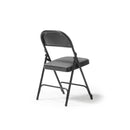 Aster Steel Folding Chair With Grey Upholstered Seat & Back - 4 Units Per Box - NWOF