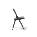 Aster Steel Folding Chair With Grey Upholstered Seat & Back - 4 Units Per Box - NWOF