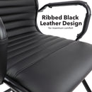 Bari Executive Visitors Chair With Black Frame - Black Faux Leather - NWOF