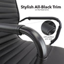 Bari High Back Executive Chair With Black Frame - Black Faux Leather - NWOF