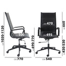 Bari High Back Executive Chair With Black Frame - Black Faux Leather - NWOF