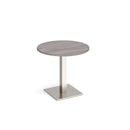Brescia Circular Dining Table With Flat Square Base 800mm - Grey Oak - NWOF