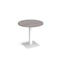 Brescia Circular Dining Table With Flat Square Base 800mm - Grey Oak - NWOF