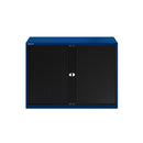 Bisley essentials tambour unit in Oxford blue and black, 1000mm wide with a 718mm height, front view showing sleek storage design.