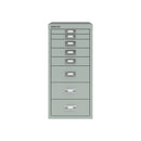 Bisley 8-drawer A4 multi-drawer cabinet in black, featuring sleek metal handles and organized storage for office or home use.