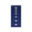 Bisley 8-drawer A4 MultiDrawer cabinet in black finish, with front view showing multiple storage drawers for organization.