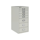 Bisley 8 Drawer A4 MultiDrawer Cabinet with silver handles, shown from the right side, ideal for office or storage organization.